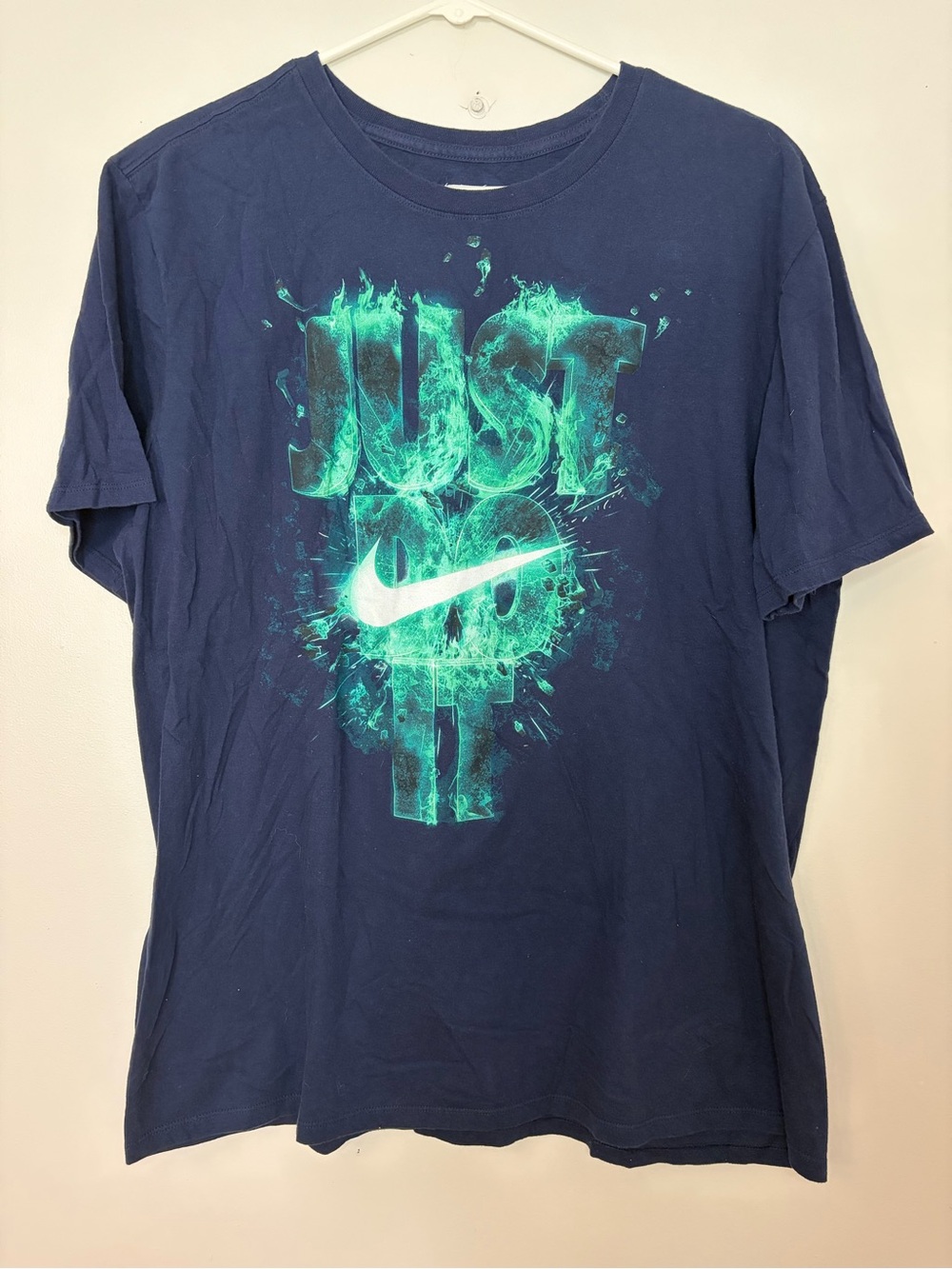 Nike Just Do It Graphic Tee XL Blue Green Athletic Shirt